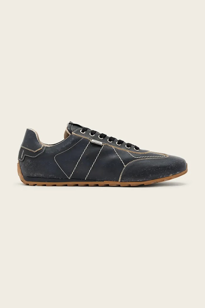 AllSaints Liam Low Top tenisky pánske kožené čierna M043FE