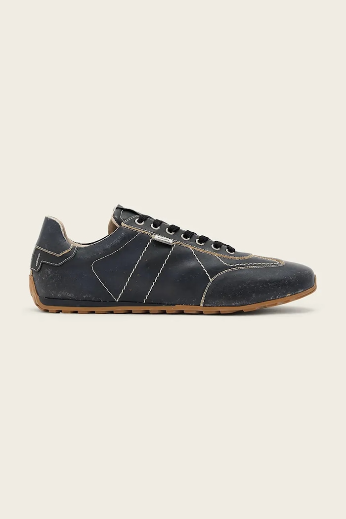 AllSaints Liam Low Top tenisky pánske kožené čierna M043FE
