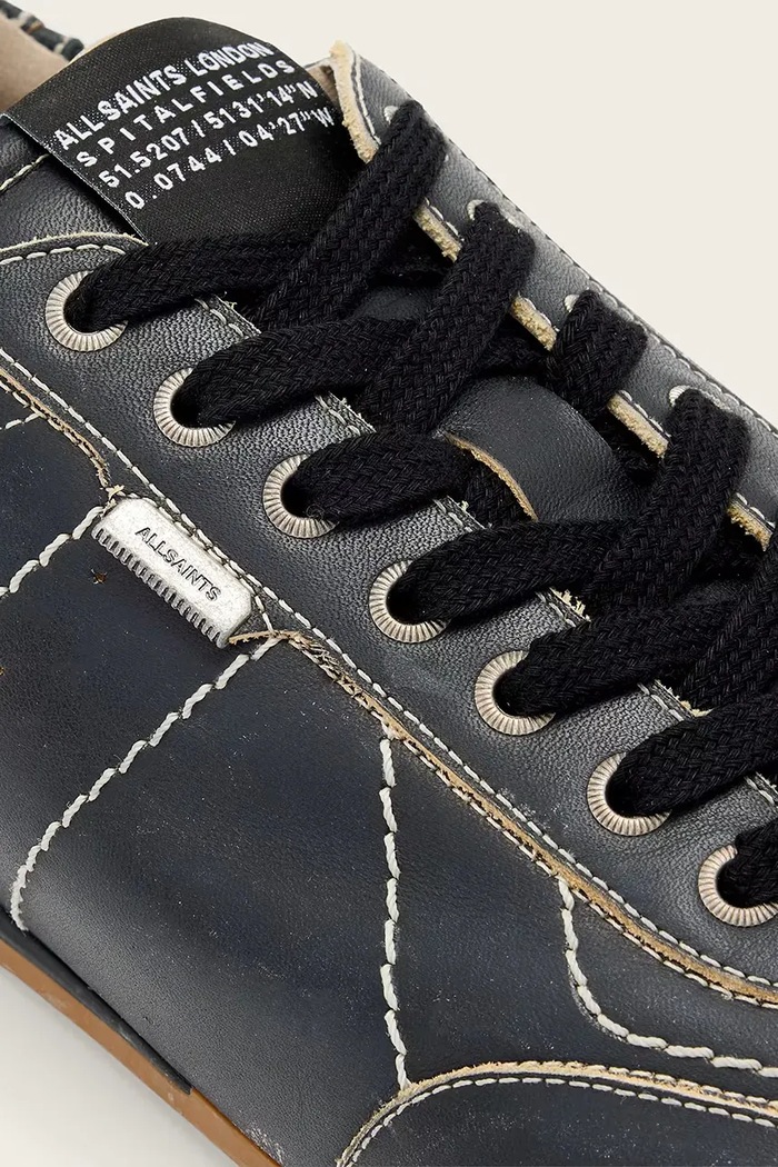 AllSaints Liam Low Top tenisky pánske kožené čierna M043FE