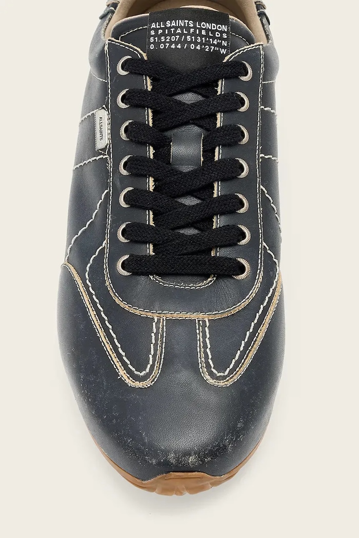 AllSaints Liam Low Top tenisky pánske kožené M043FE čierna