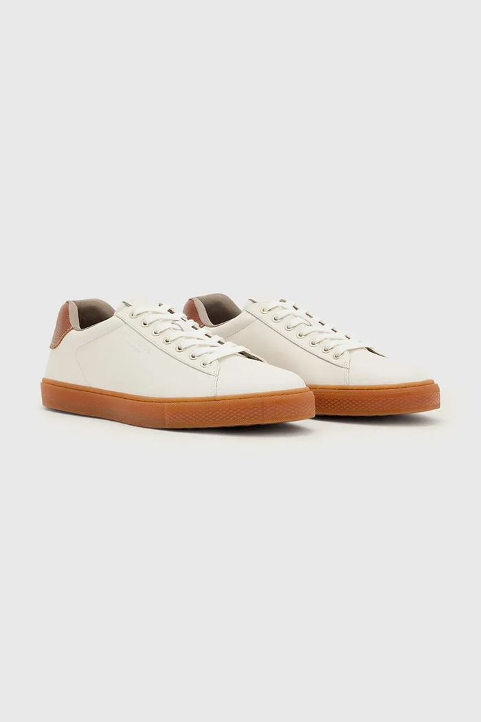 AllSaints Tucker Low Top pánske kožené tenisky M036FE biela SS26