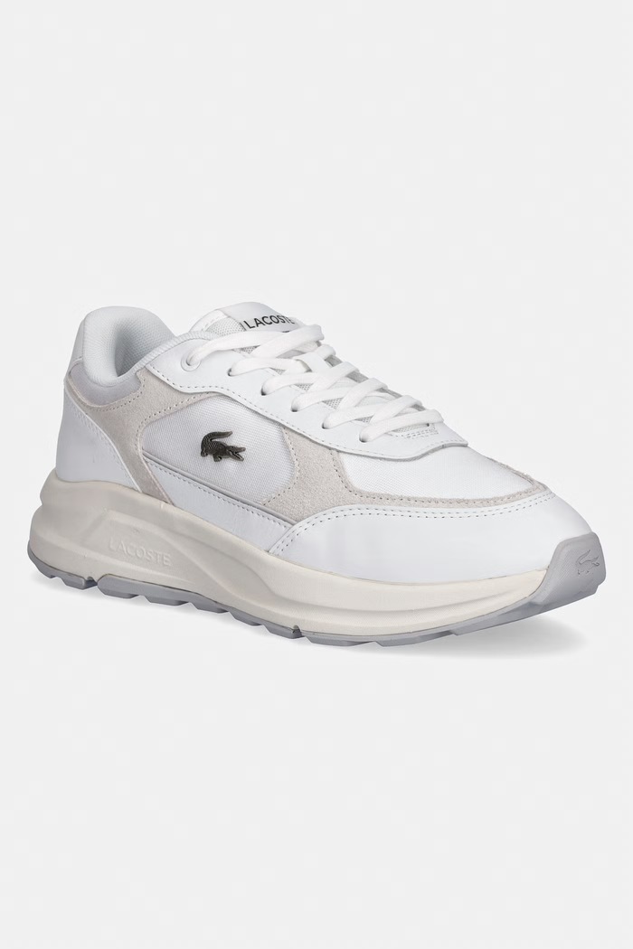 Lacoste sneakers Run Set Sneakers piele întoarsă alb 50SMA0220