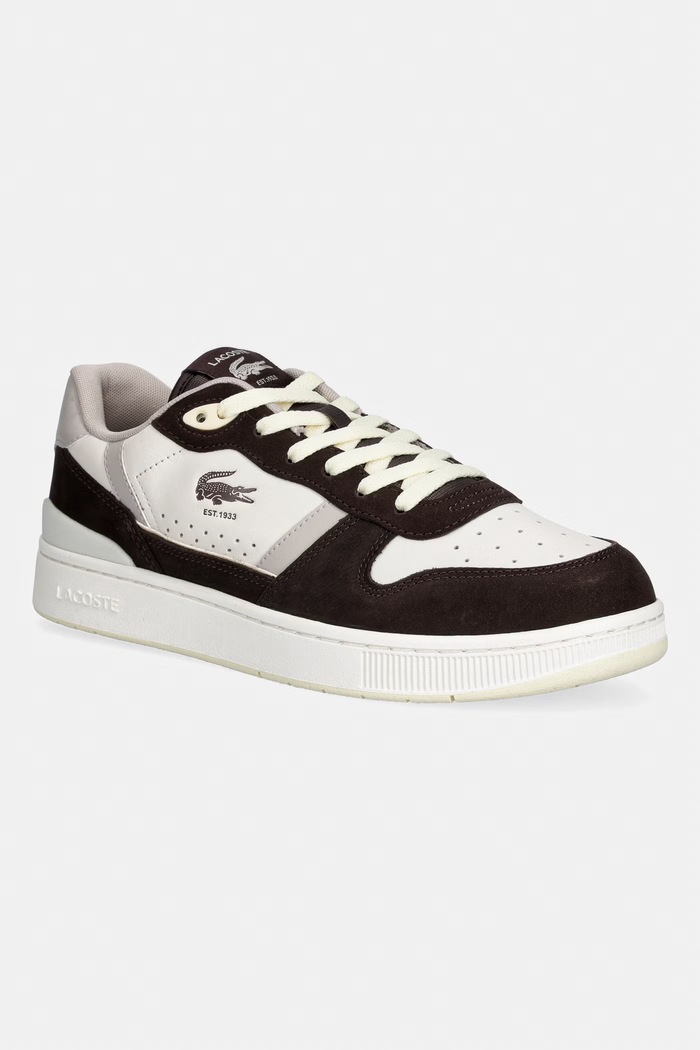 Lacoste sneakers din piele Men T-Clip Set Sneakers textil maro 51SMA0100