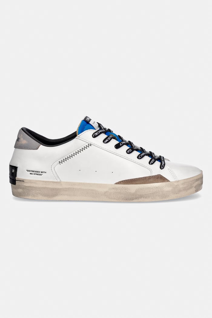 Crime London sneakers din piele DISTRESSED 11004AA8.10 alb SS26