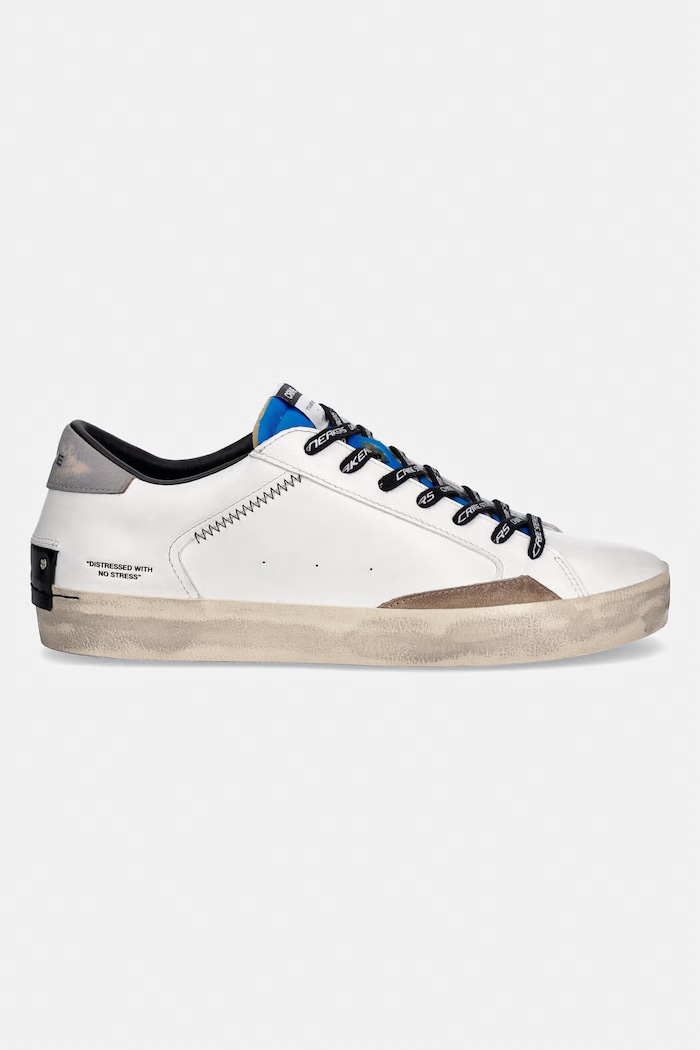 Crime London sneakers din piele DISTRESSED 11004AA8.10 alb SS26