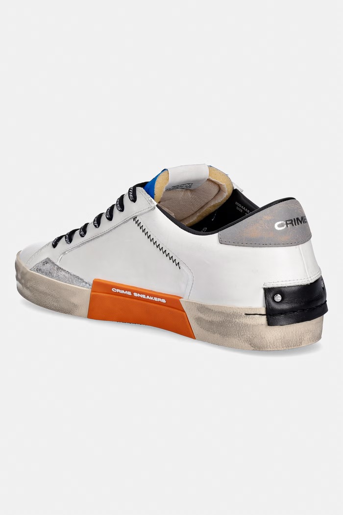 Încălțăminte Crime London sneakers din piele DISTRESSED 11004AA8.10 alb
