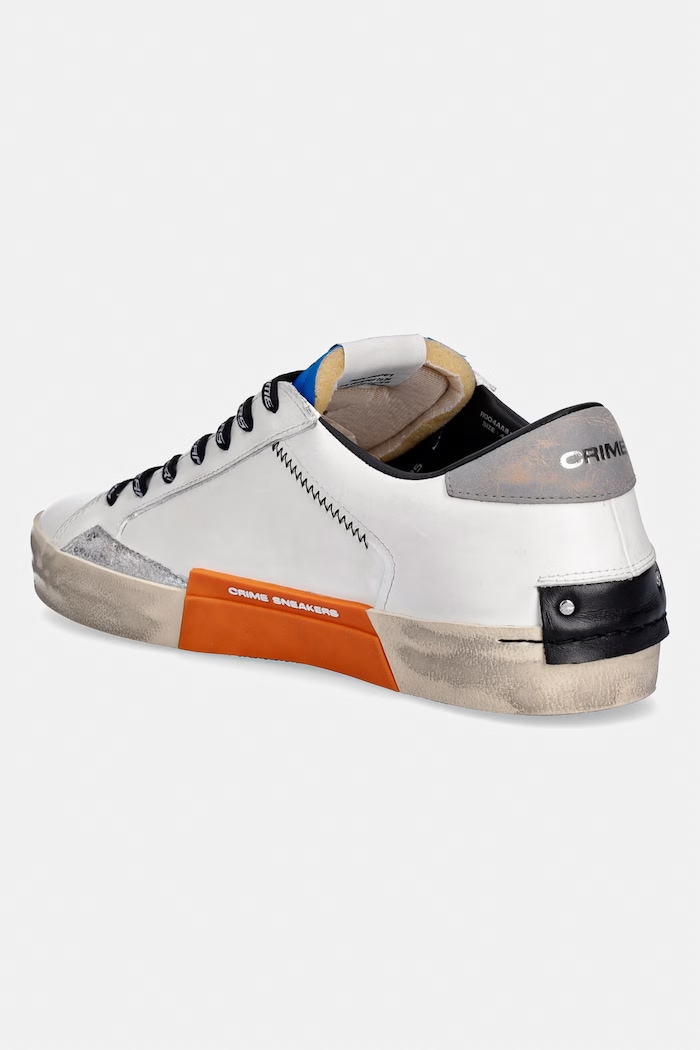 Încălțăminte Crime London sneakers din piele DISTRESSED 11004AA8.10 alb