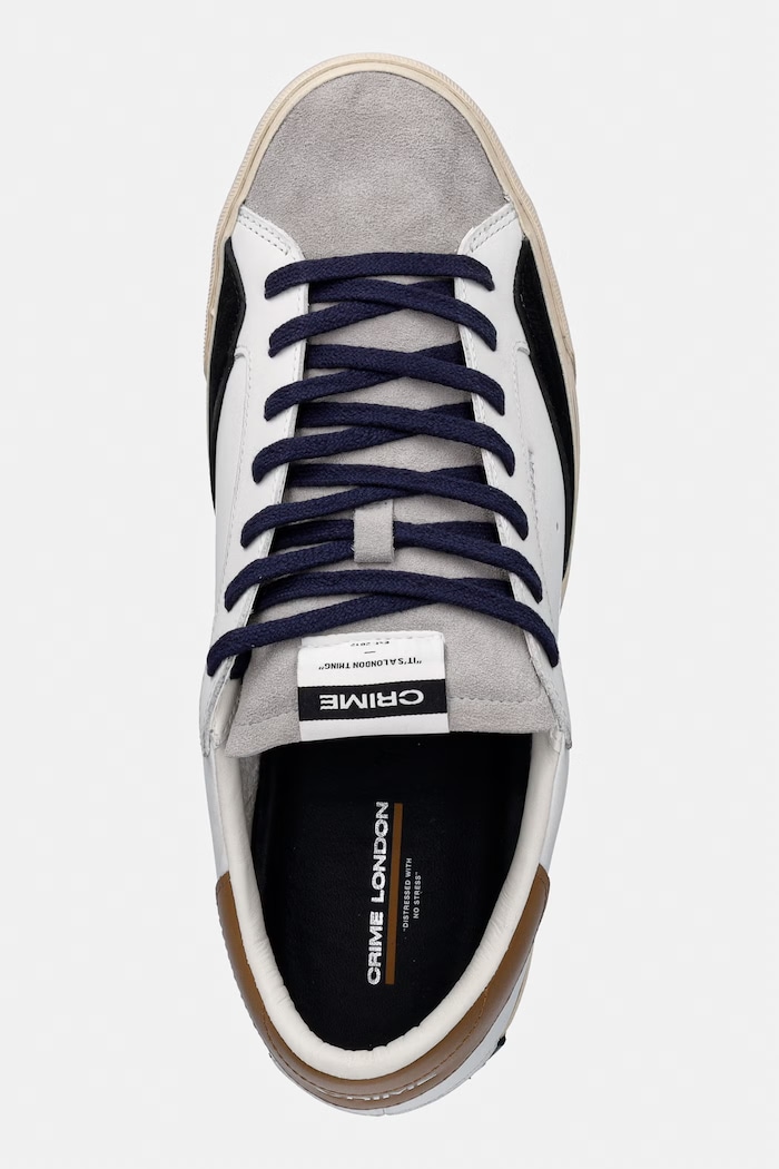 Crime London sneakers din piele DISTRESSED 2.0 alb 11070AA8.10