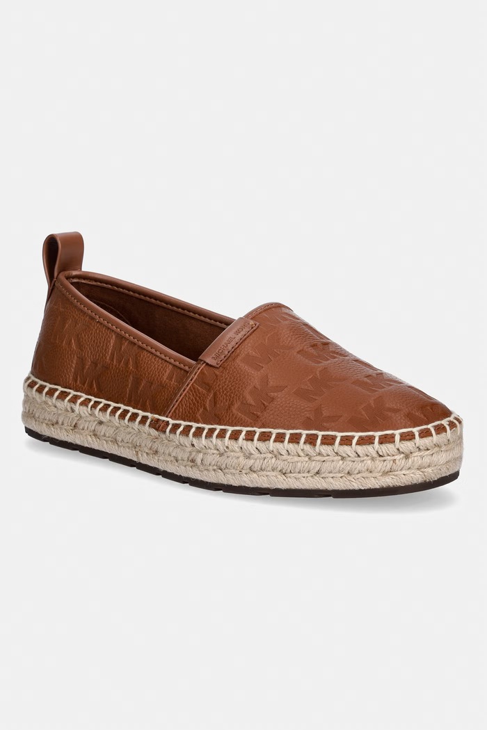 Michael Kors espadrile pentru bărbați, din piele Elias Espadrille maro 42S6ELFP1L.230
