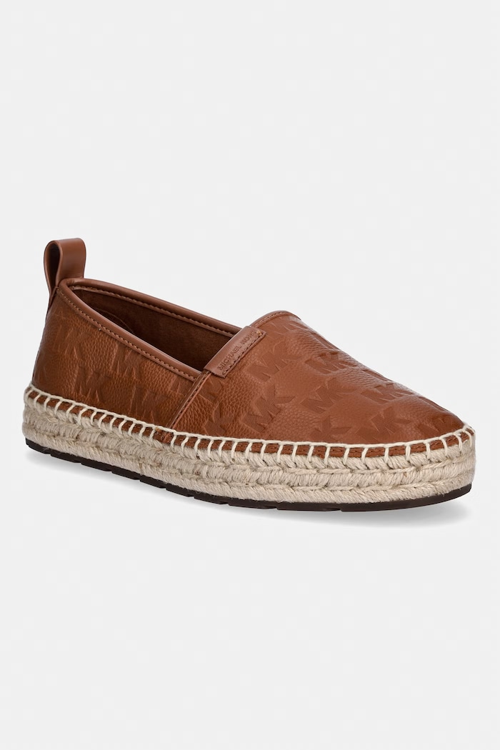 Michael Kors espadrile pentru bărbați, din piele Elias Espadrille maro 42S6ELFP1L.230