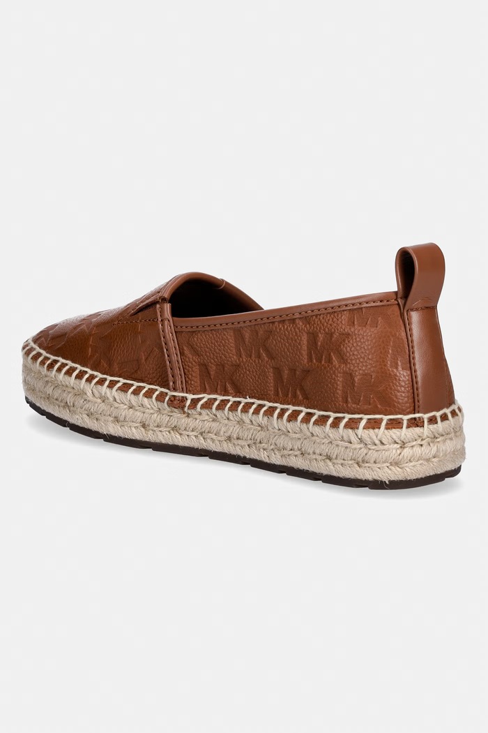 Încălțăminte Michael Kors espadrile pentru bărbați, din piele Elias Espadrille 42S6ELFP1L.230 maro