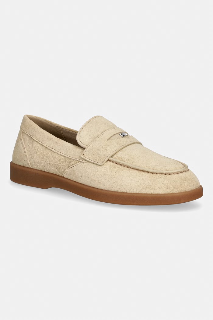 Michael Kors mocasini bărbați piele întoarsă Wesley Slip On bej 42S6HUFS1S.156