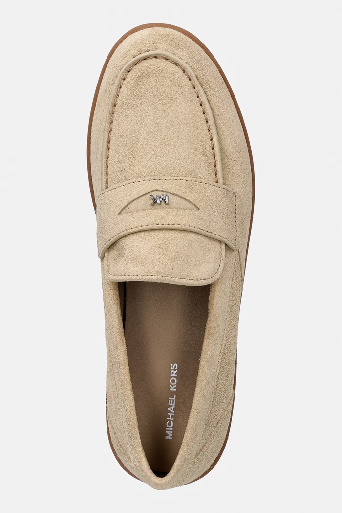Michael Kors mocasini bărbați piele întoarsă Wesley Slip On bej 42S6HUFS1S.156
