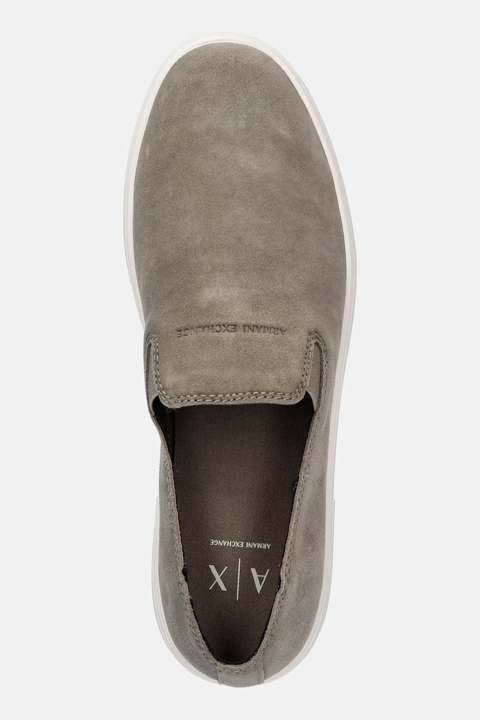 Pánske semišové mokasíny Armani Exchange zelená XM002633.AF16411.Z7016
