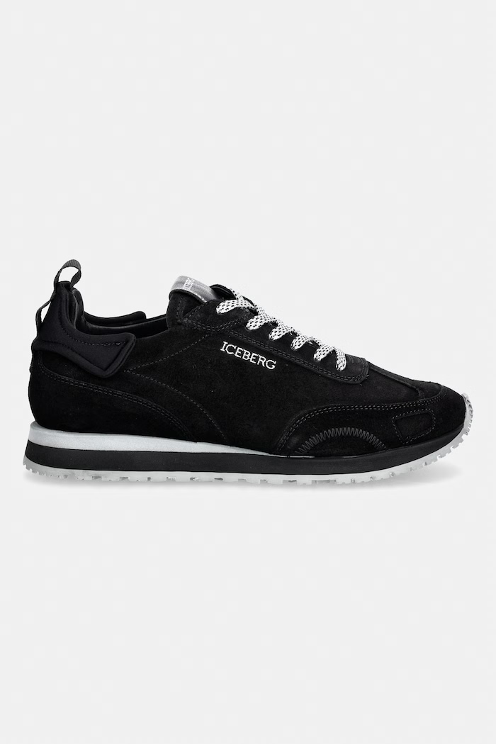 Iceberg Ultra sneakers bărbătești din piele întoarsă IU185305 negru SS26