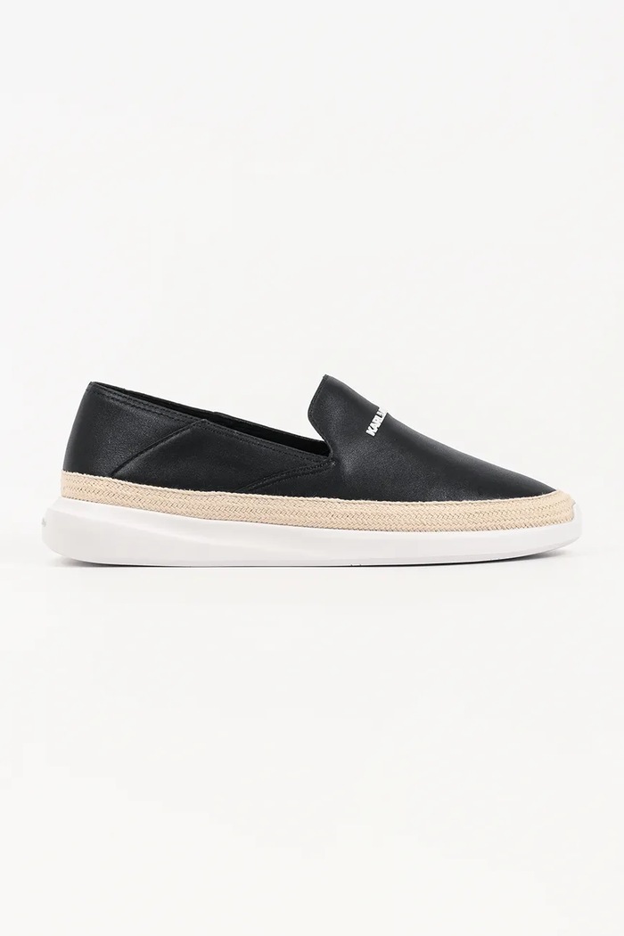 Karl Lagerfeld espadrile pentru bărbați, din piele Helios negru KL20520.000