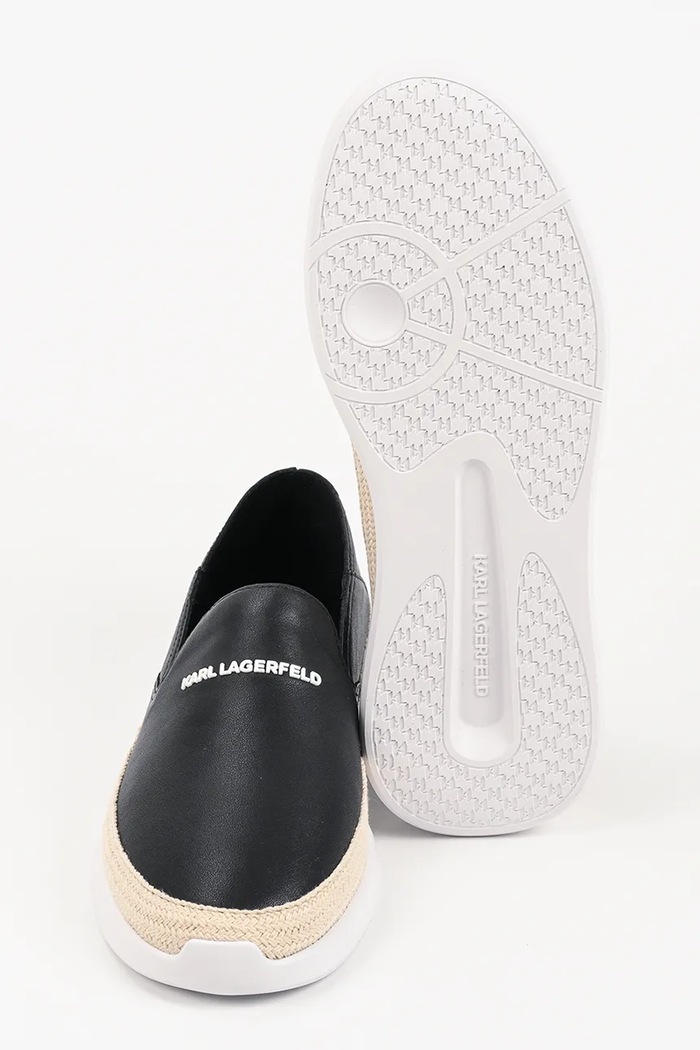 Karl Lagerfeld espadrile pentru bărbați, din piele Helios KL20520.000 negru