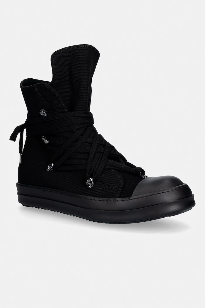 Rick Owens DRKSHDW Megalace πάνινα Ανδρικά λείο δέρμα μαύρο DU01F4809.DOW1