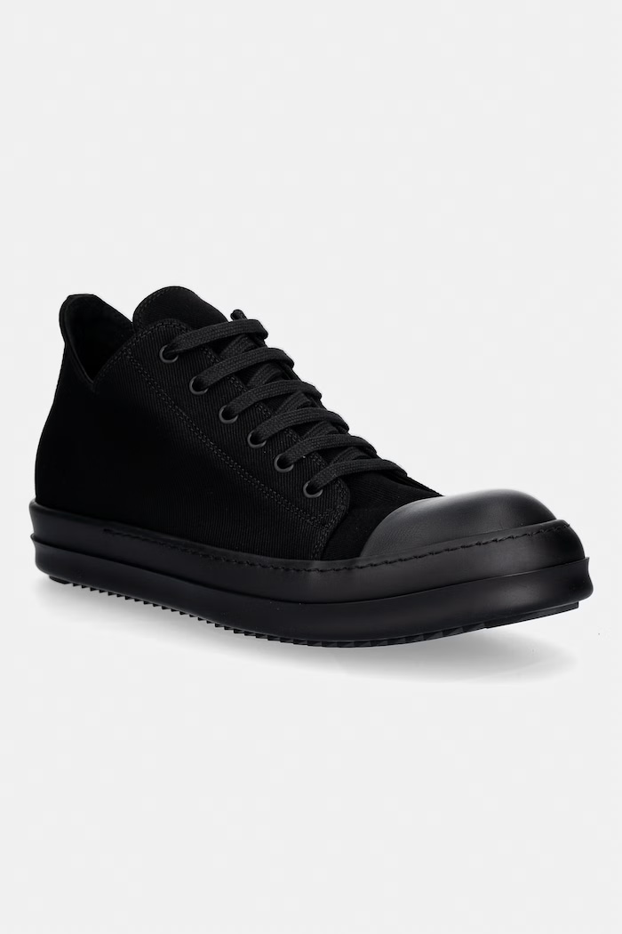 Πάνινα παπούτσια Rick Owens DRKSHDW Denim Low λείο δέρμα μαύρο DU01F4802.DO