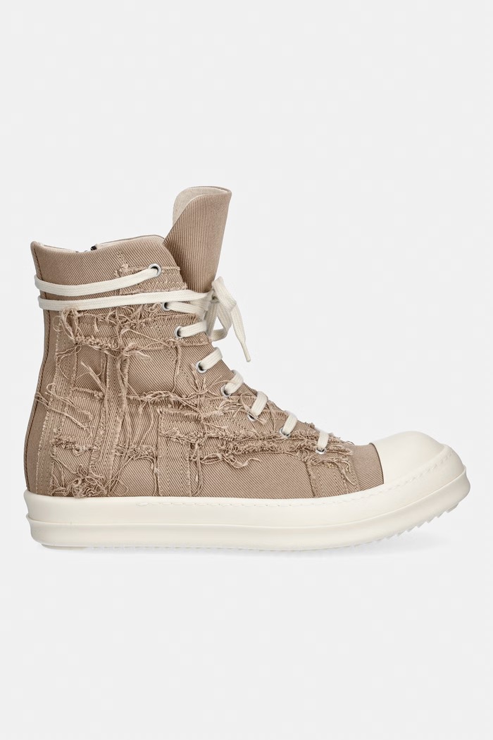 Rick Owens DRKSHDW Denim teniși înalți pentru bărbați DU01F4800.SLASH bej SS26