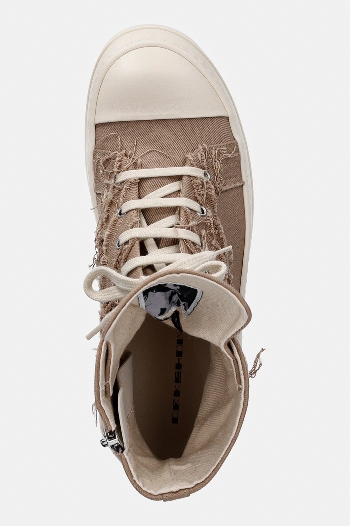 Rick Owens DRKSHDW Denim teniși înalți pentru bărbați bej DU01F4800.SLASH