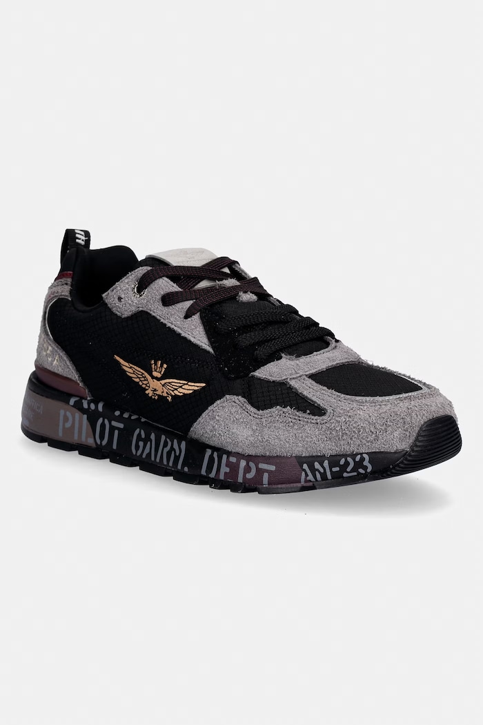 Tenisky Aeronautica Militare FURRY SNEAKERS semišová koža čierna 261SC0276UCT03546.34300