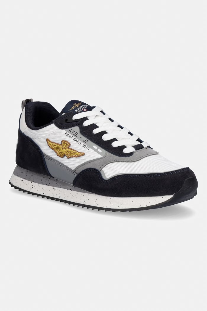 Tenisky Aeronautica Militare SNEAKERS imitácia kože sivá 261SC0288UCT03545.94744