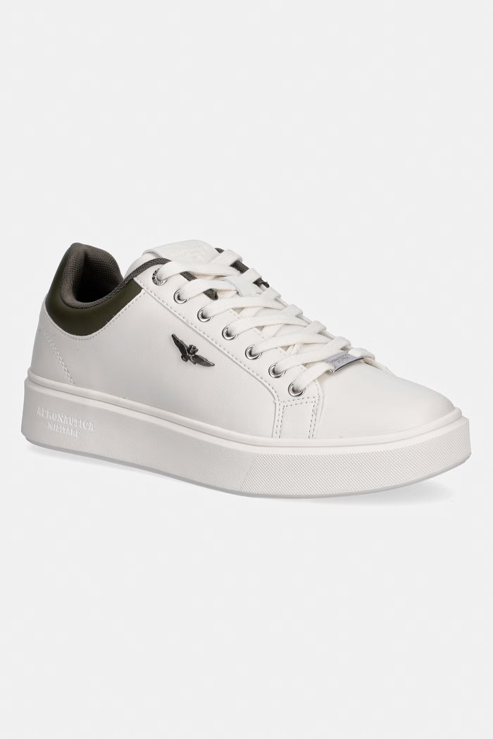 Superge Aeronautica Militare SNEAKERS Imitacija zrnatega usnja bela 261SC0307UCT03591.94384