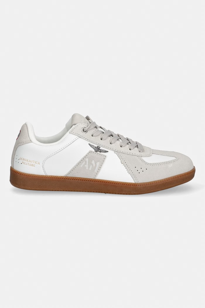 Usnjene superge Aeronautica Militare SNEAKERS 261SC0315UPL00244.73062 bež SS26
