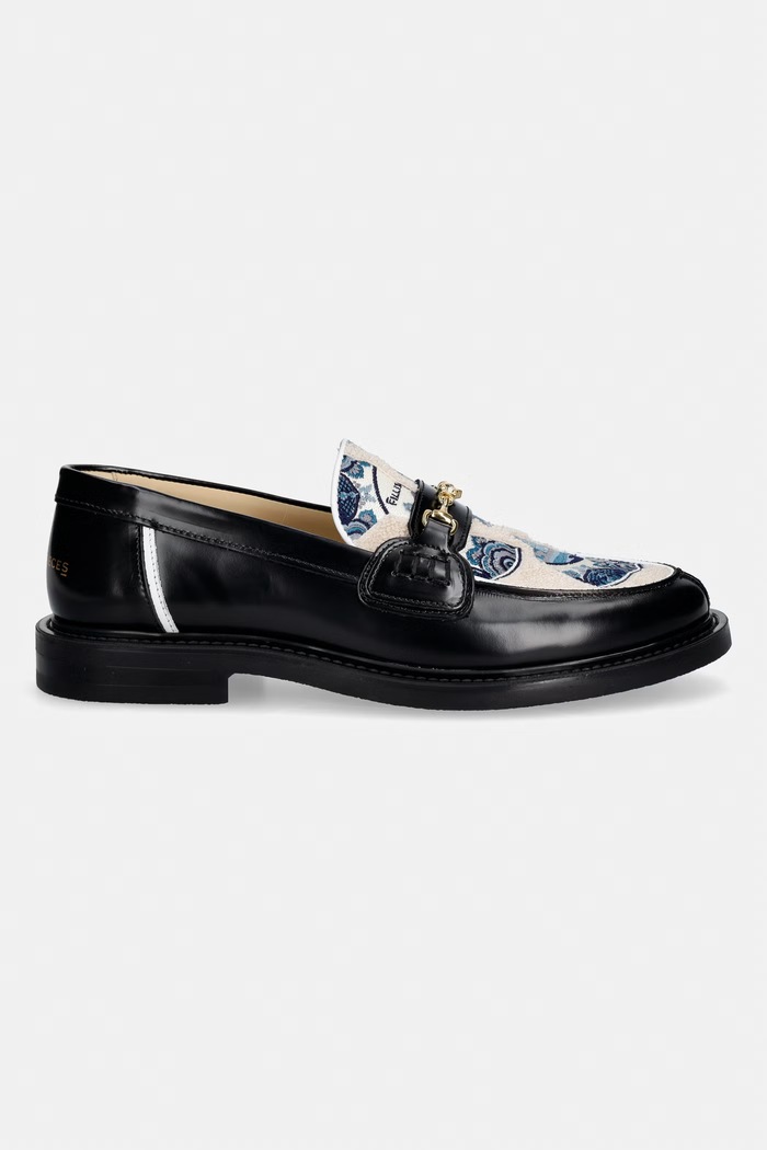 Filling Pieces mokasyny skórzane Loafer Broken Plate 112611303321.130 czarny SS26