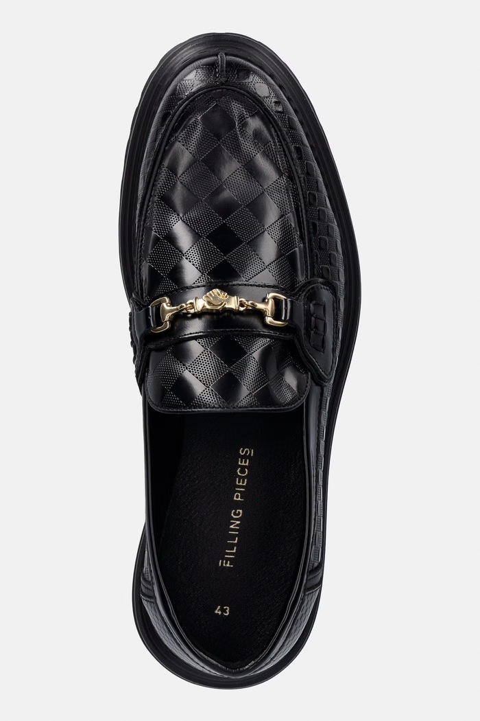 Filling Pieces Loafer Graved mocasini pentru bărbați din piele negru 112611303311.130