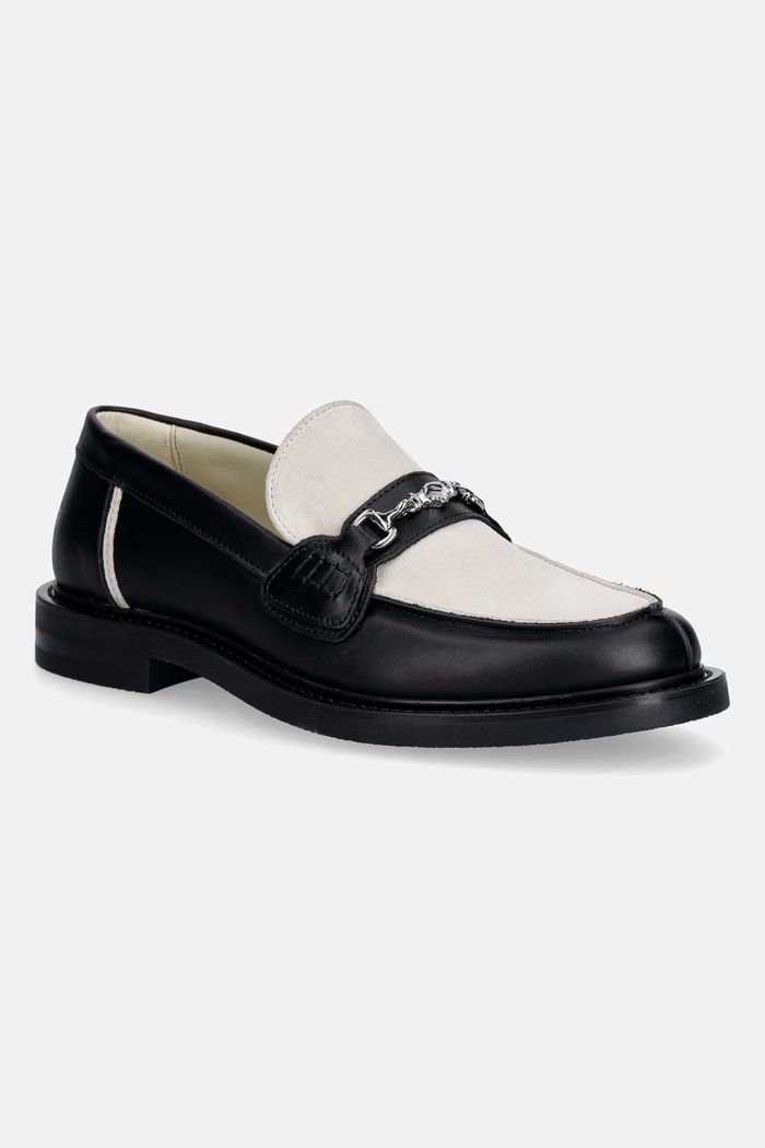 Filling Pieces mokasyny skórzane Loafer Hazy skóra zamszowa czarny 112611303315.210