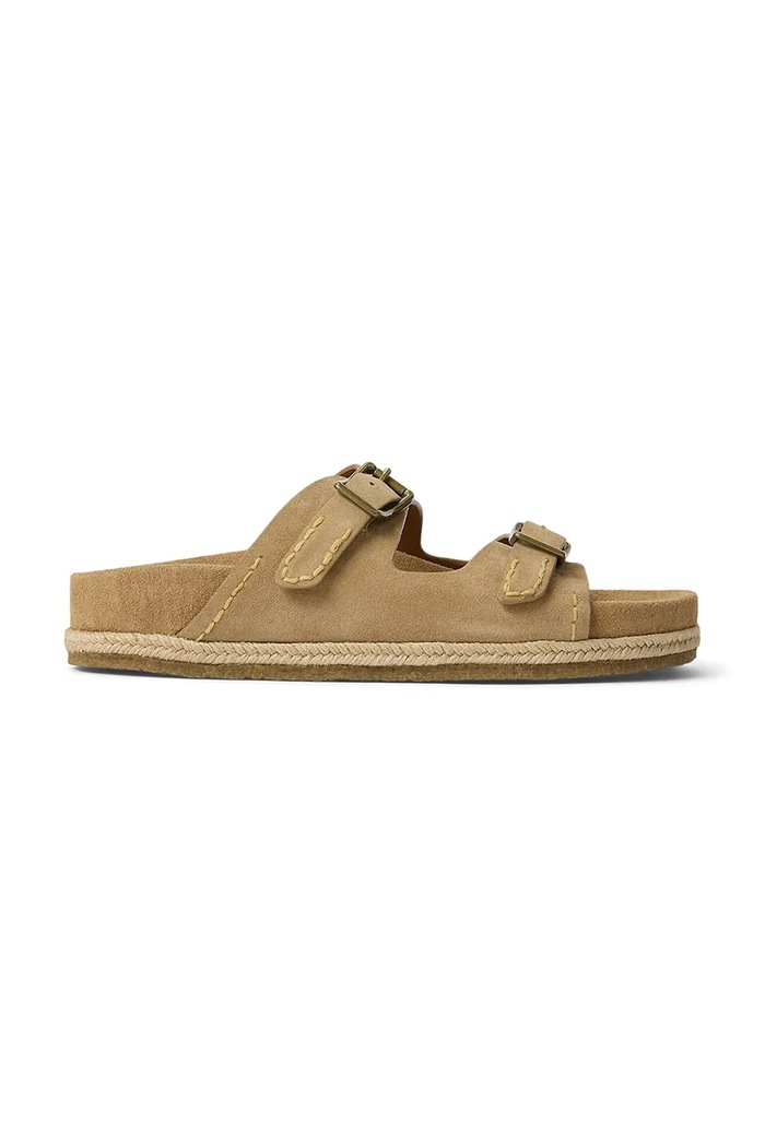 Polo Ralph Lauren SUEDE-TURBACH ciabatte slide da uomo in pelle verde 803916776003