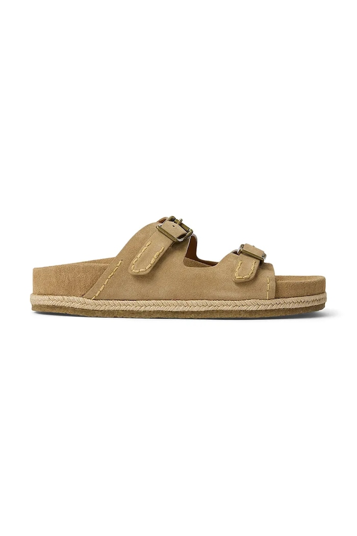Polo Ralph Lauren SUEDE-TURBACH ciabatte slide da uomo in pelle verde 803916776003