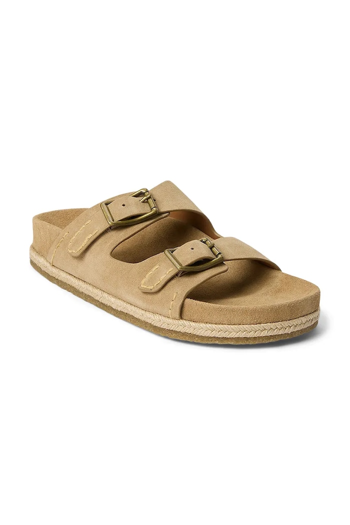 Polo Ralph Lauren SUEDE-TURBACH ciabatte slide da uomo in pelle 803916776003 verde SS26