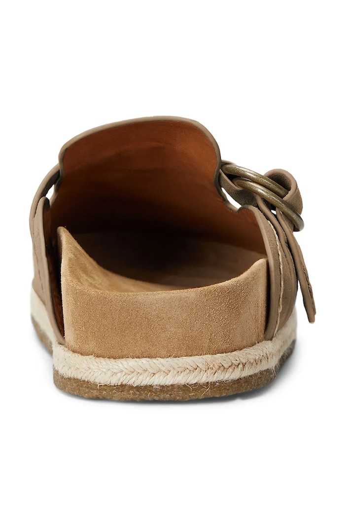 Polo Ralph Lauren SUEDE-TURBACH ciabatte slide da uomo in pelle verde 803931273003