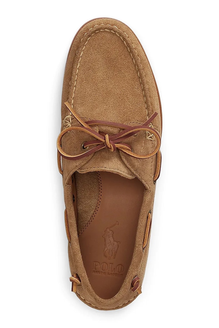 Obuwie Polo Ralph Lauren LEATHER-MERTON mokasyny męskie zamszowe 803P07645001 brązowy