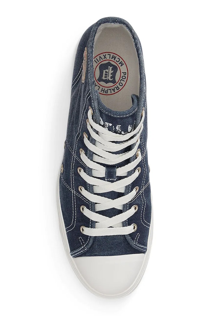 Obuwie Polo Ralph Lauren CANVAS-AYERS sneakersy sportowe męskie bawełniane 809P07628004 granatowy
