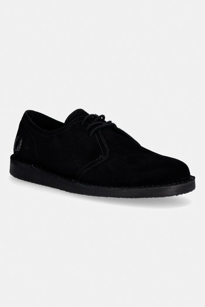 Fred Perry półbuty zamszowe eleganckie czarny B9350