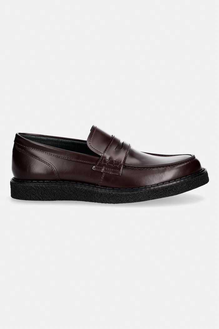 Fred Perry mokasyny skórzane SB1345 bordowy SS26