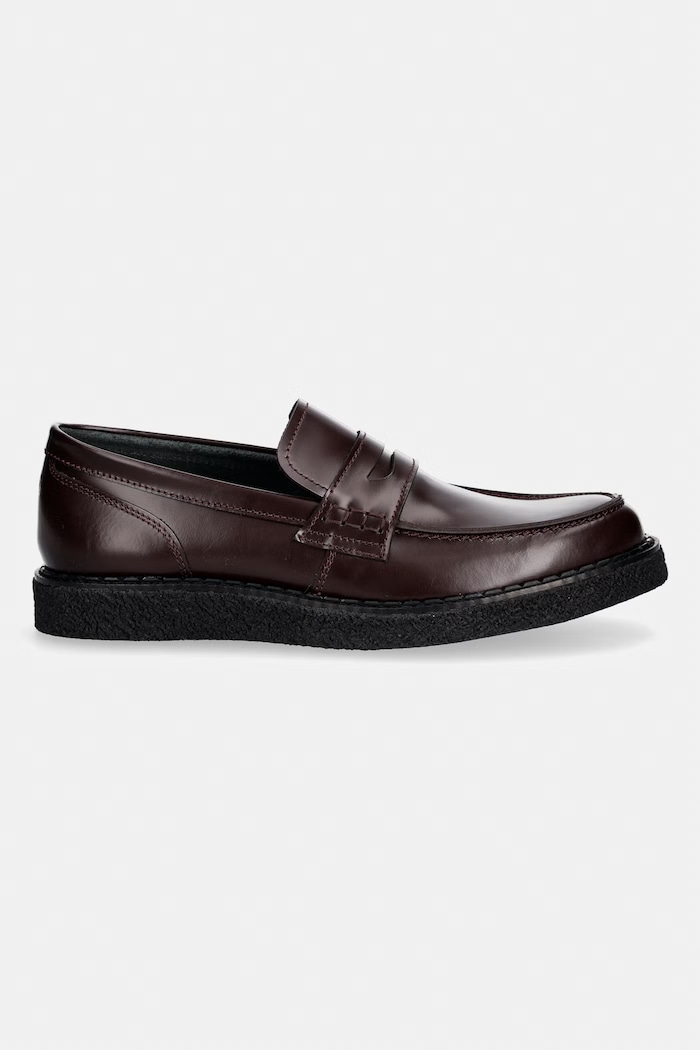 Fred Perry mokasyny skórzane SB1345 bordowy SS26