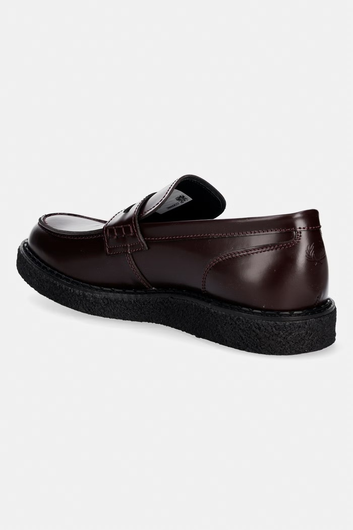 Obuwie Fred Perry mokasyny skórzane SB1345 bordowy