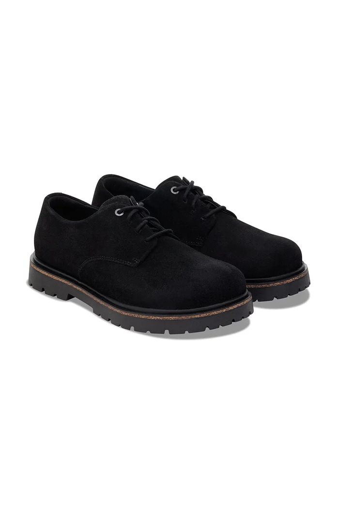 Shoes Birkenstock Highwood Lace Low men's suede flat heeled shoes 1030209 black