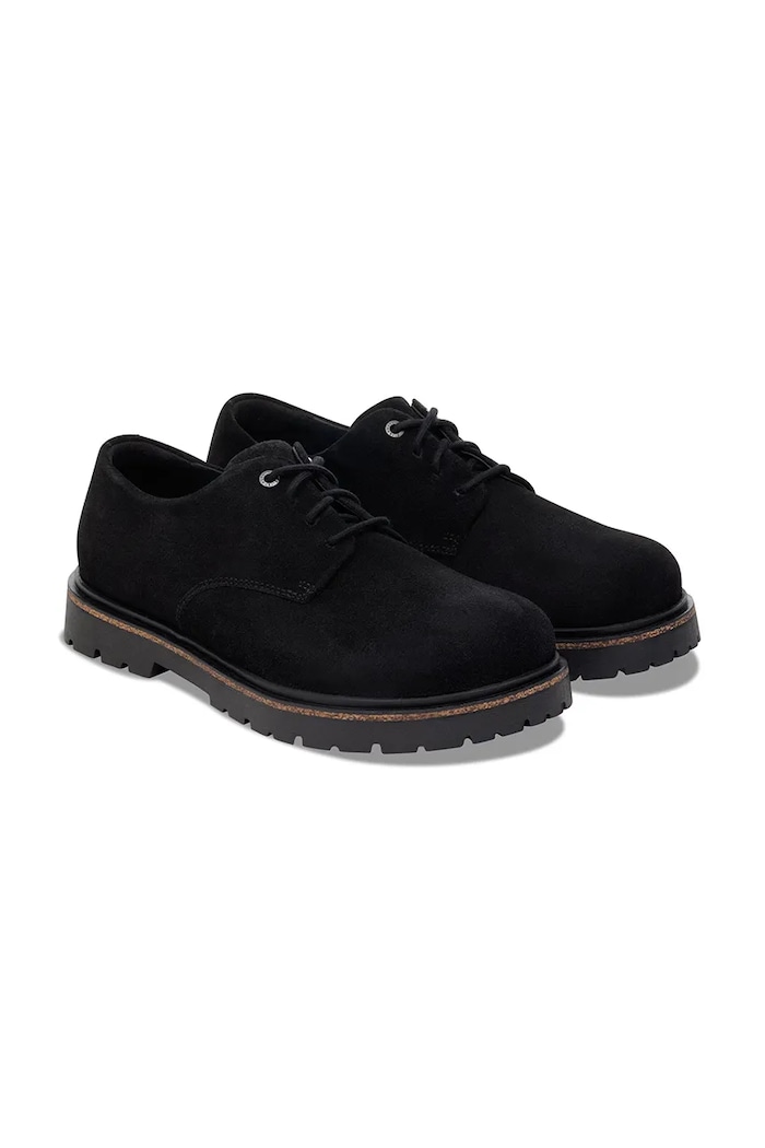 Shoes Birkenstock Highwood Lace Low men's suede flat heeled shoes 1030209 black