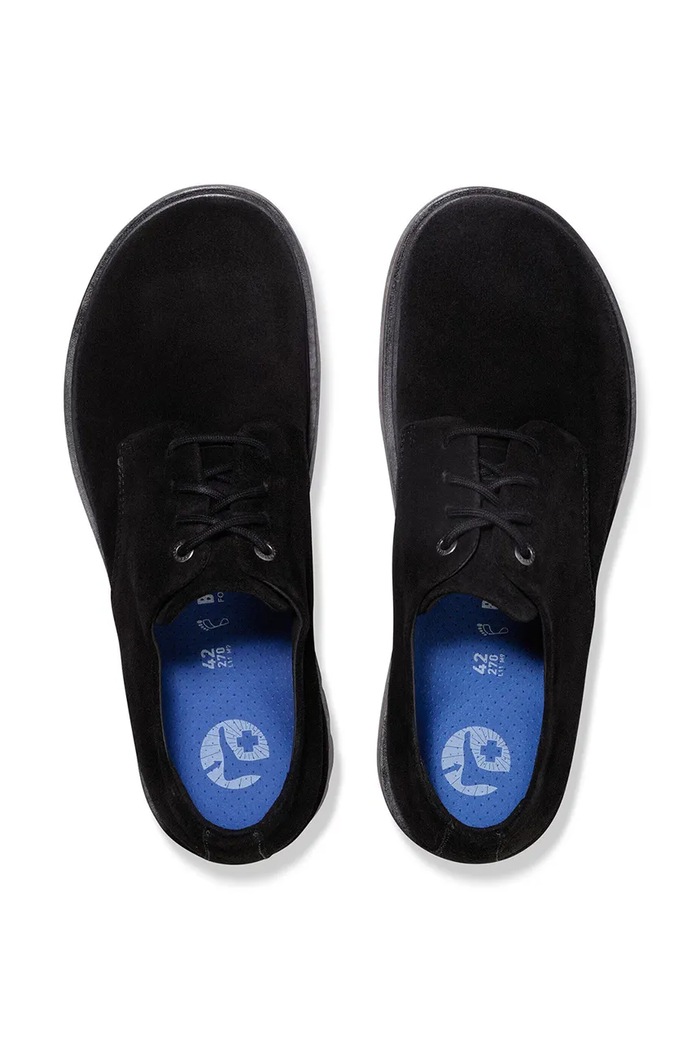 Birkenstock Highwood Lace Low men's suede flat heeled shoes black 1030209