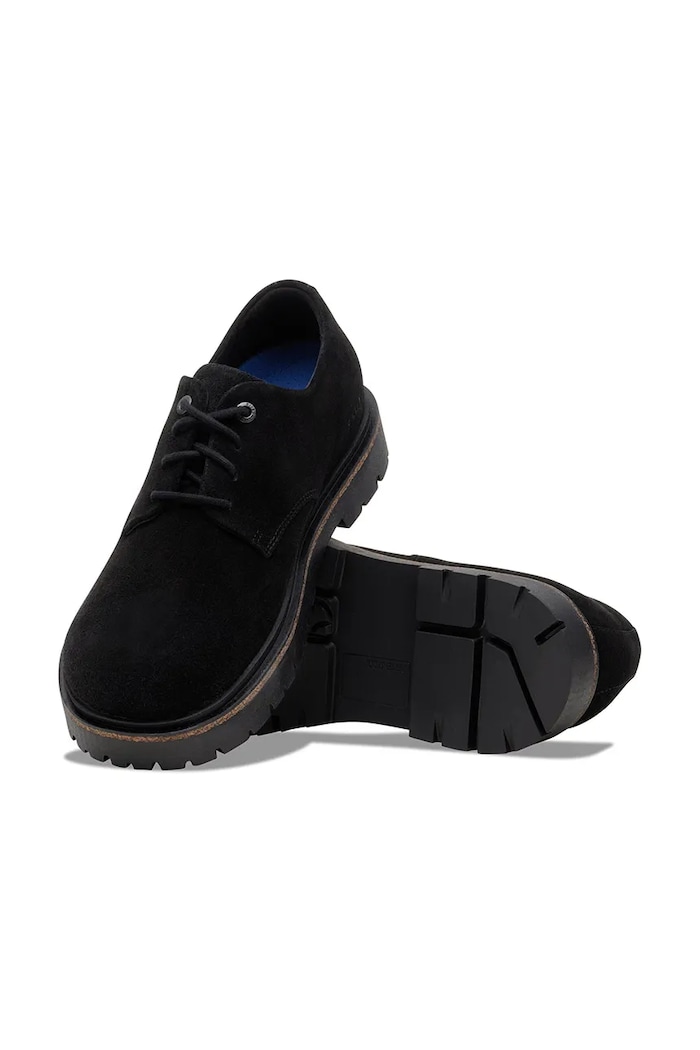 Birkenstock Highwood Lace Low men's suede flat heeled shoes 1030209 black