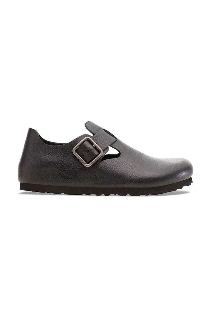Birkenstock London WB pantofi cu toc plat pentru bărbați din piele casual negru 1030176