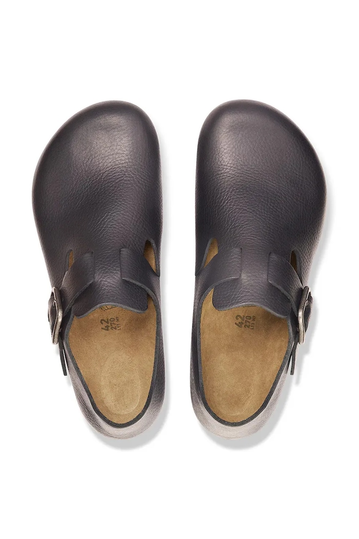Birkenstock London WB pantofi cu toc plat pentru bărbați din piele negru 1030176
