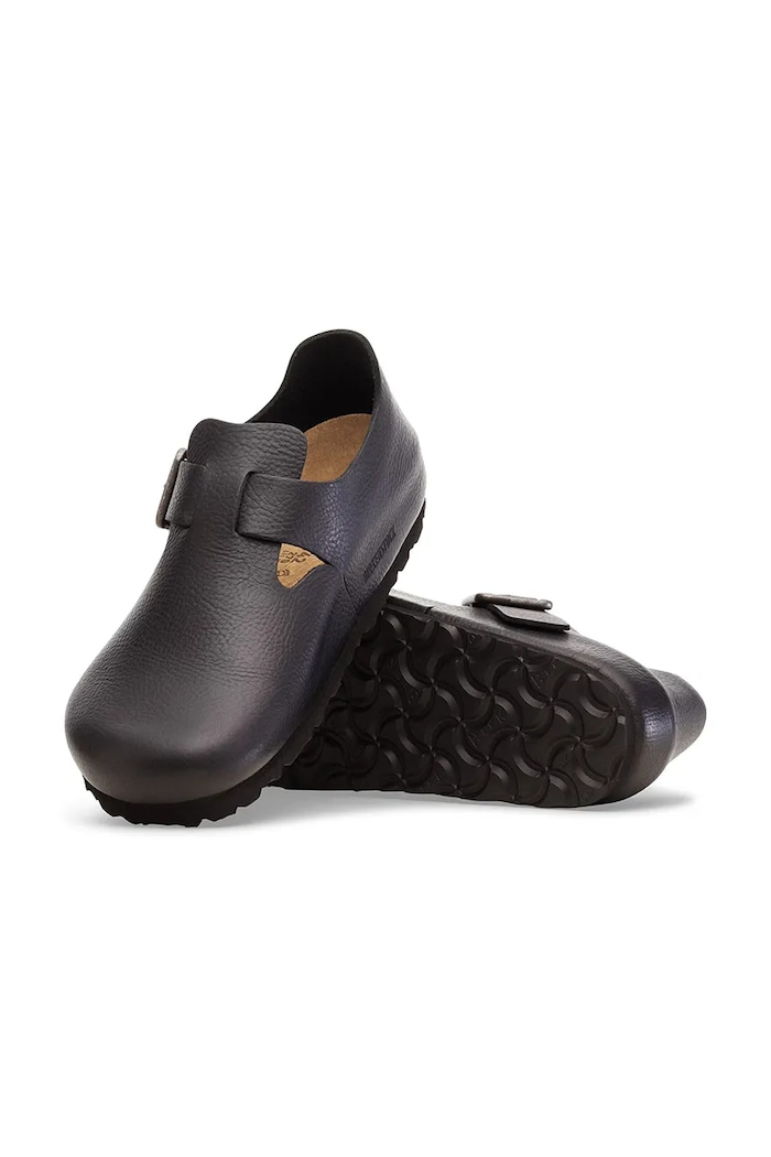 Birkenstock London WB pantofi cu toc plat pentru bărbați din piele 1030176 negru