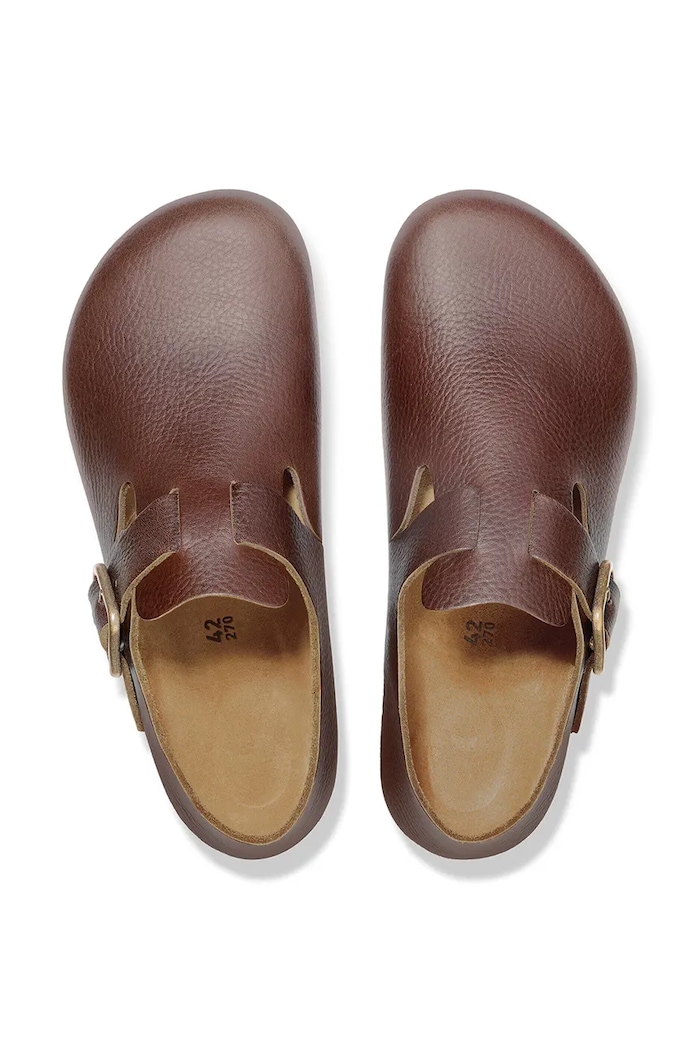Birkenstock London WB pantofi cu toc plat pentru bărbați din piele maro 1030177